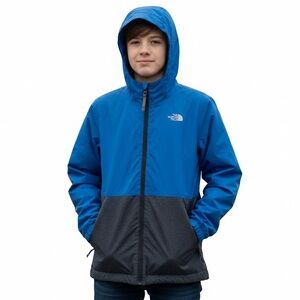 The North Face Preteen Boy Youth Large Spring Fall Lined Blue and Gray Jacket